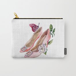 Shoes with flowers and butterfly Carry-All Pouch