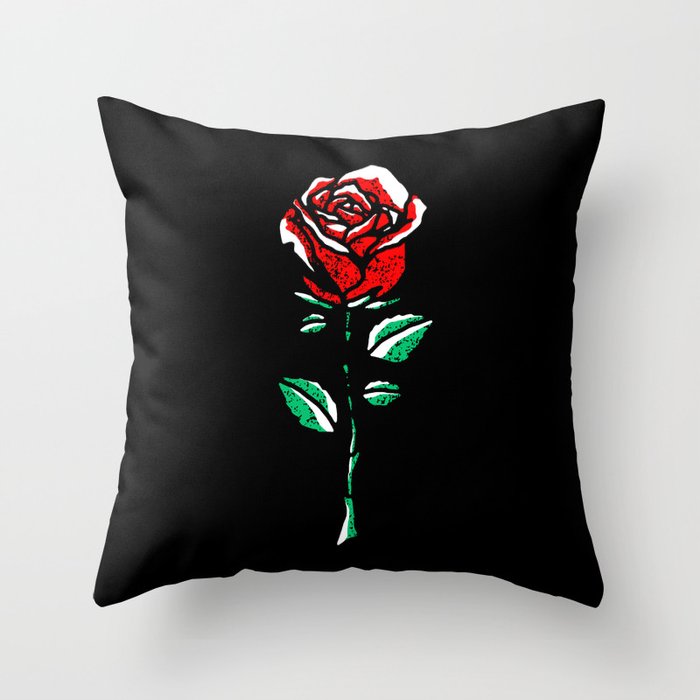 Single Rose Throw Pillow