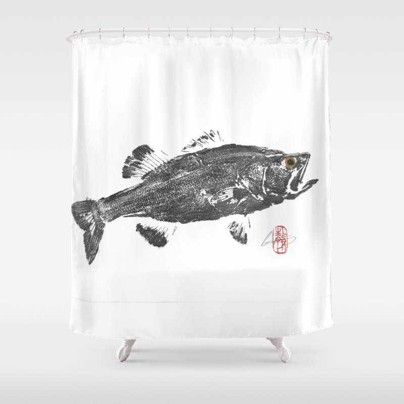 Large Mouth Bass Shower Curtain By Andrewclay Society6