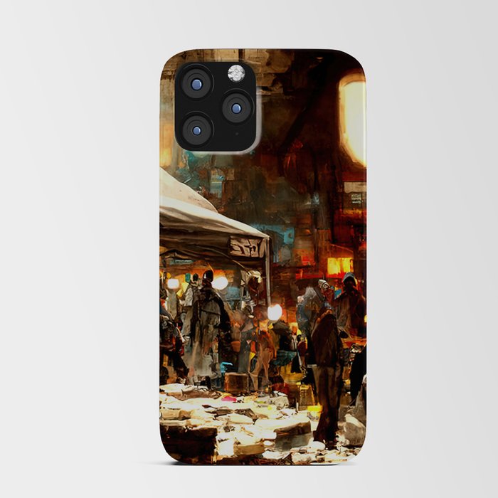 Post-Apocalyptic street market iPhone Card Case