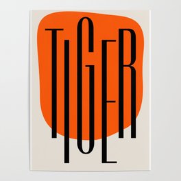 Tiger Lettering Spotted Poster