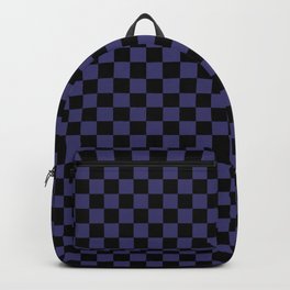 Deep Violet Checkerboard Backpack | 80S, Squares, Black, Aesthetic, Simple, Contrast, Sleek, Graphicdesign, Punk, Blue 