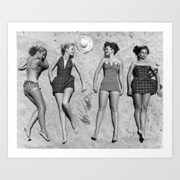 4 Girls Sunbathing Art Print