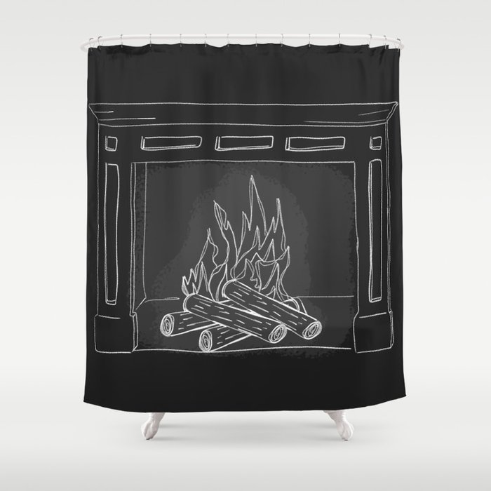 Fireplace Shower Curtain
