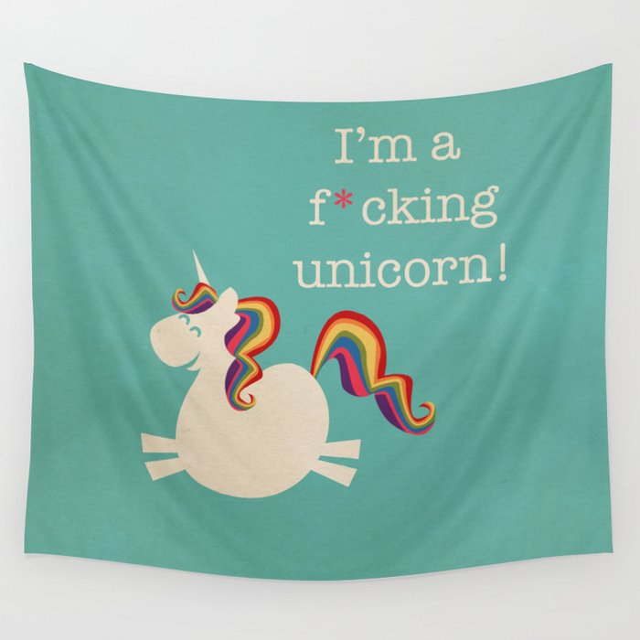 Unicorn - I'm a maturely speaking unicorn!!! Wall Tapestry