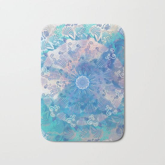Tropical Mandala (blue) Bath Mat