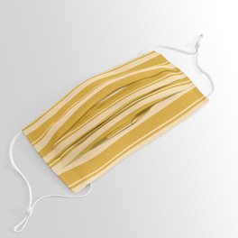 [ Thumbnail: Tan and Goldenrod Colored Stripes Pattern Face Mask ]