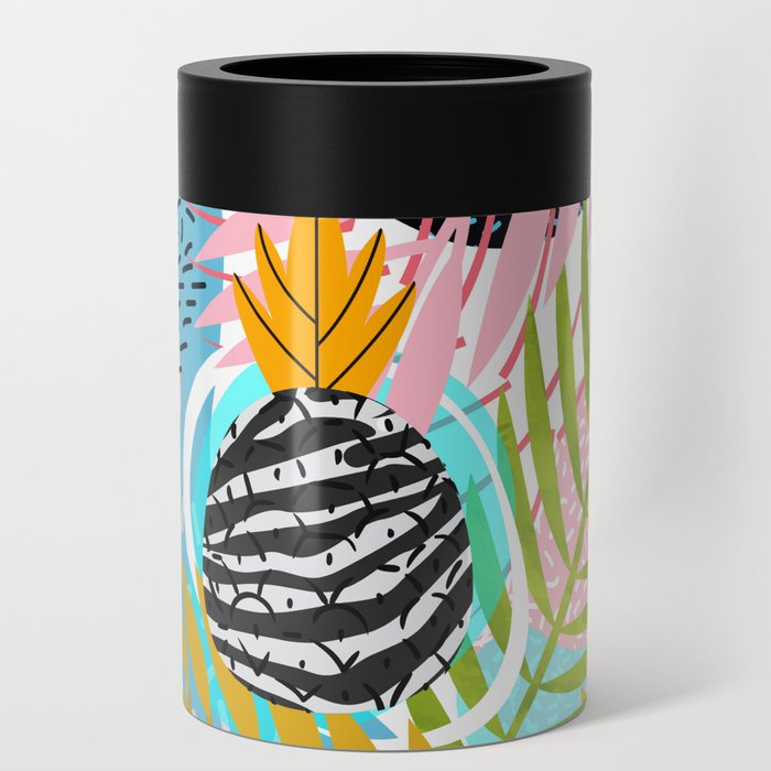 abstract palm leaves Can Cooler