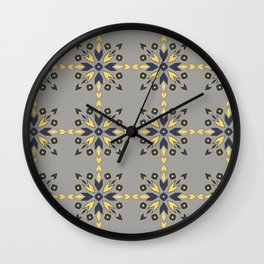 Mandala Tile Geometric Arrows Wall Clock