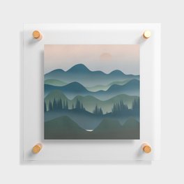 Mountain range at dusk Floating Acrylic Print