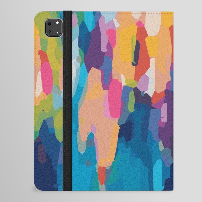 Colorful Tie-Dye Pattern - Digital Abstract Watercolor Painting iPad Folio Case