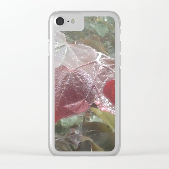garden in the rain Clear iPhone Case