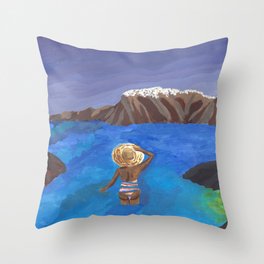 Santorini Volcano Throw Pillow