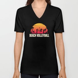Beach Volleyball V Neck T Shirt