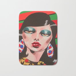 Sea Change Bath Mat | Glamour, Geometric, Graphic, Curated, Pop, Girl, Painting, 80S, Fashion, Illustration 