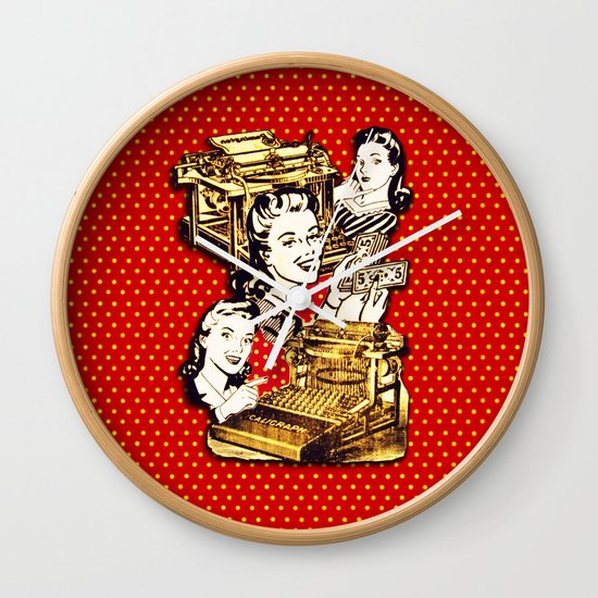 Quirky Office Gals Wall Clock