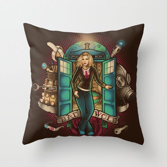 I am the Bad Wolf Throw Pillow
