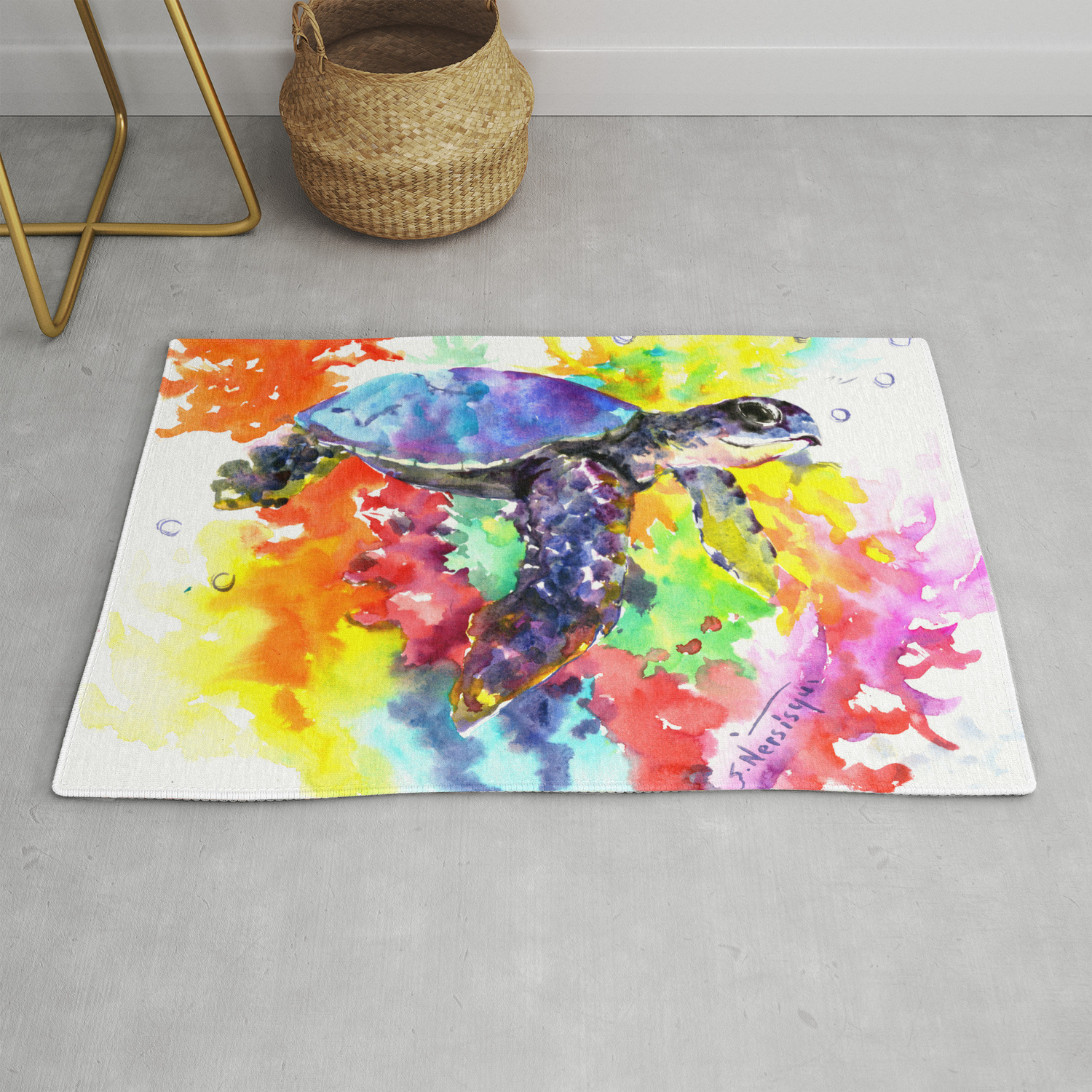 Sea Turtle In Coral Reef Design Sea World Colorful Coral Sea