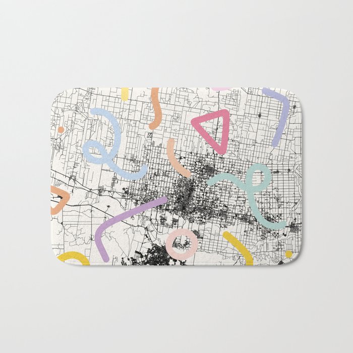 McAllen, USA. Colorful City Map  Bath Mat