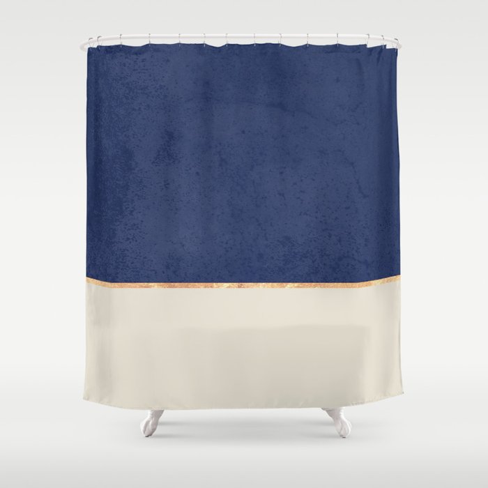 Navy Blue Gold Greige Shower, Navy And Blue Shower Curtain