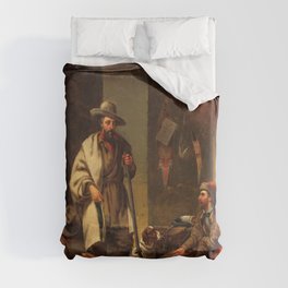 The Trapper's Cabin, 1858 by John Mix Stanley Duvet Cover