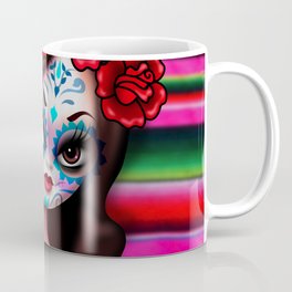 Dia De Los Muertos Girl on Sarape Coffee Mug
