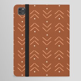 Arrow Geometric Pattern 19 in Terracotta Brown Shades iPad Folio Case