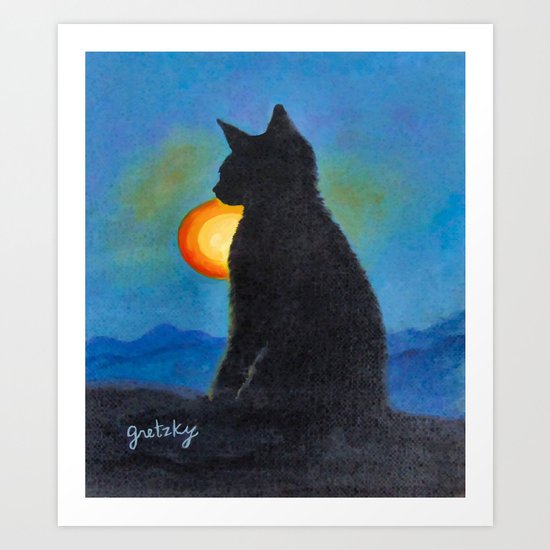 Cat Silhouette Art Print