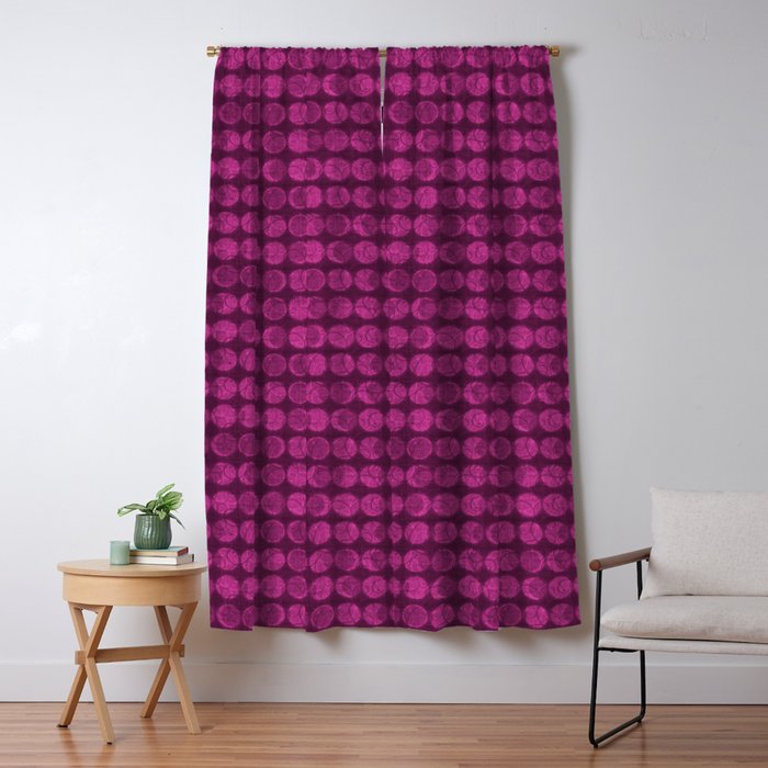 Solar Eclipse Swirls Geometric Pattern Pink Blackout Curtain By