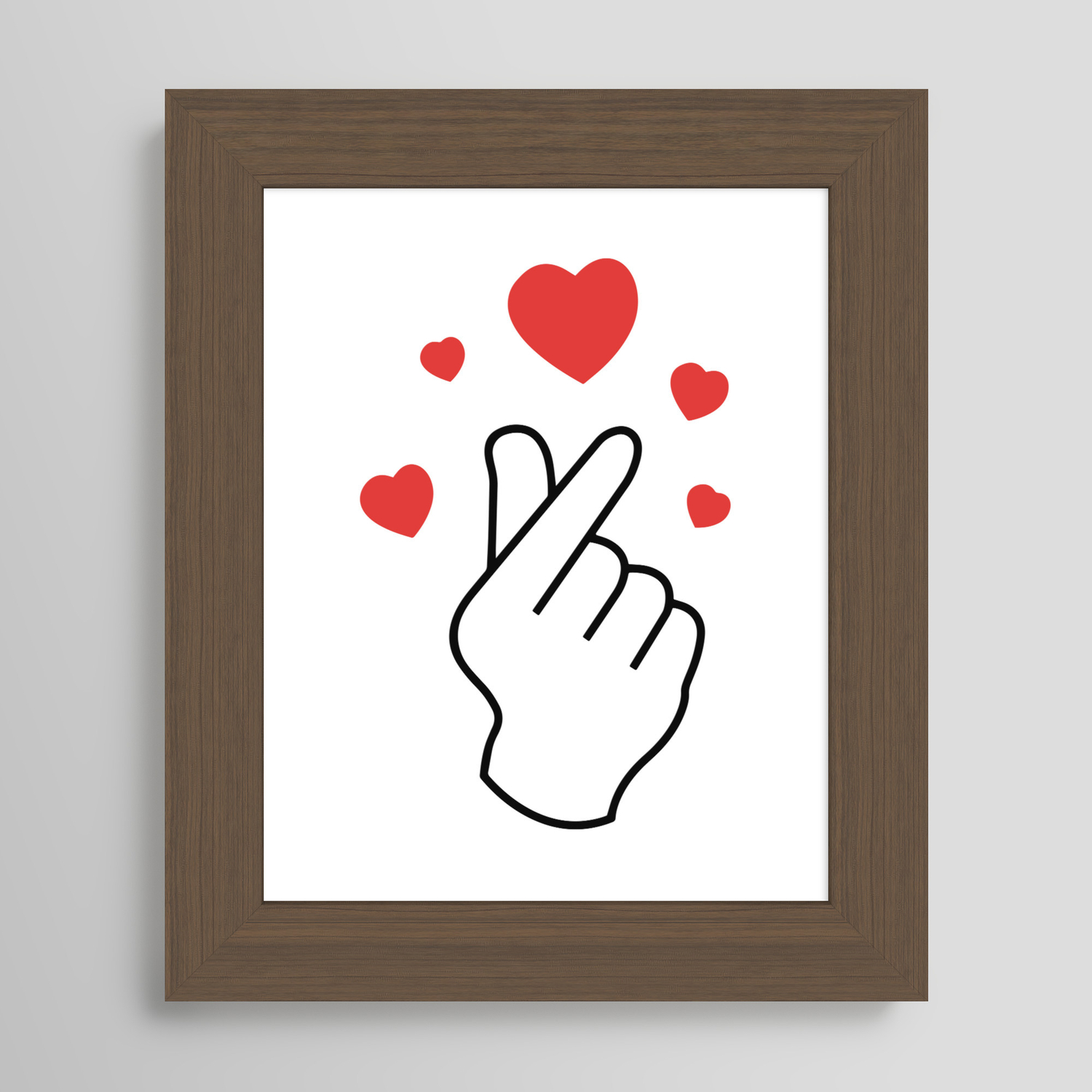 hand with heart bts fans kpop fans framed art print by little angles society6