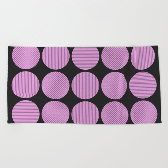 Pastel Pink Geometry (Abstract design in pink and charcoal) Beach Towel