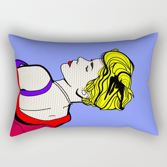 Robyn - Roy Lichtenstein Inspired Portrait 2 Rectangular Pillow