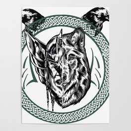 Viking To Wolf Transformation Shirt For Women And Men Poster