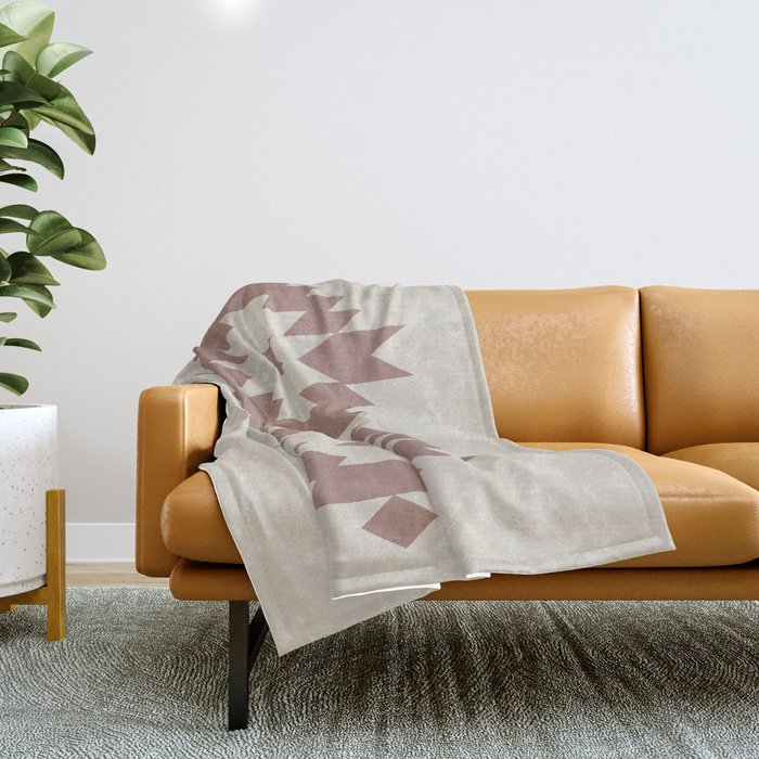 Southwestern Minimalism Dark Rose Throw Blanket