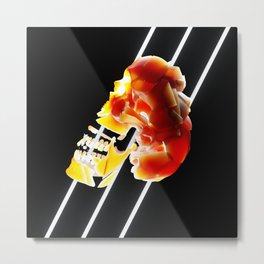 Abstract Orange Glowing Human Skull (Rock) Metal Print | Cinema4Ddesign, Human, Glowingskull, Neon, Abstractneon, Cinema4D, Hardcore, 3Dart, Digital, Graphicdesign 