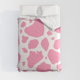 pink and white animal print cow spots Comforter