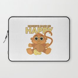 Monkeys Make Me Happy Laptop Sleeve