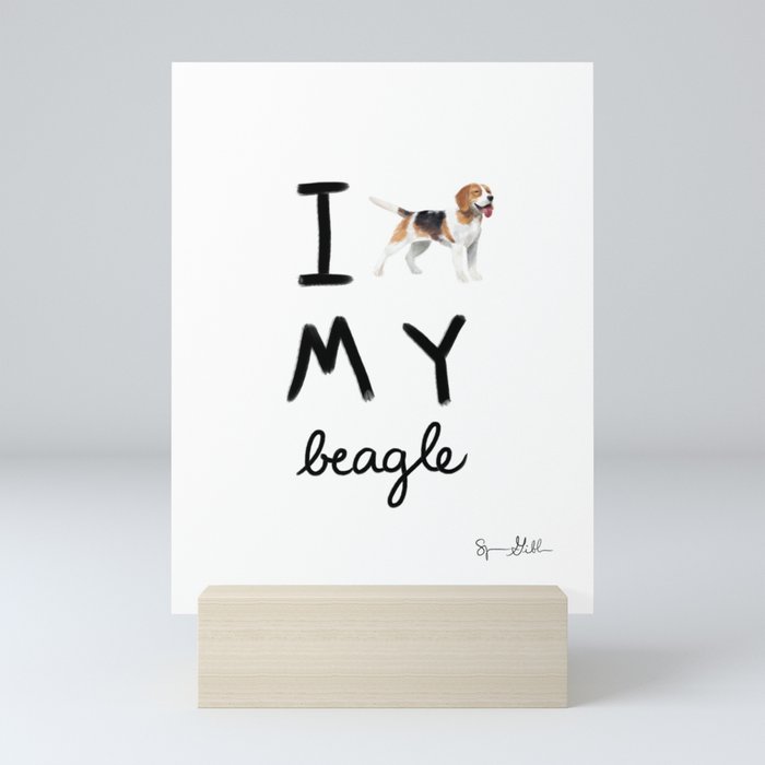 beagle love Mini Art Print