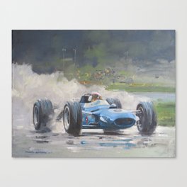 Jackie Stewart racing car in the wet Canvas Print