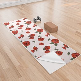 Red Poppies Yoga Towel