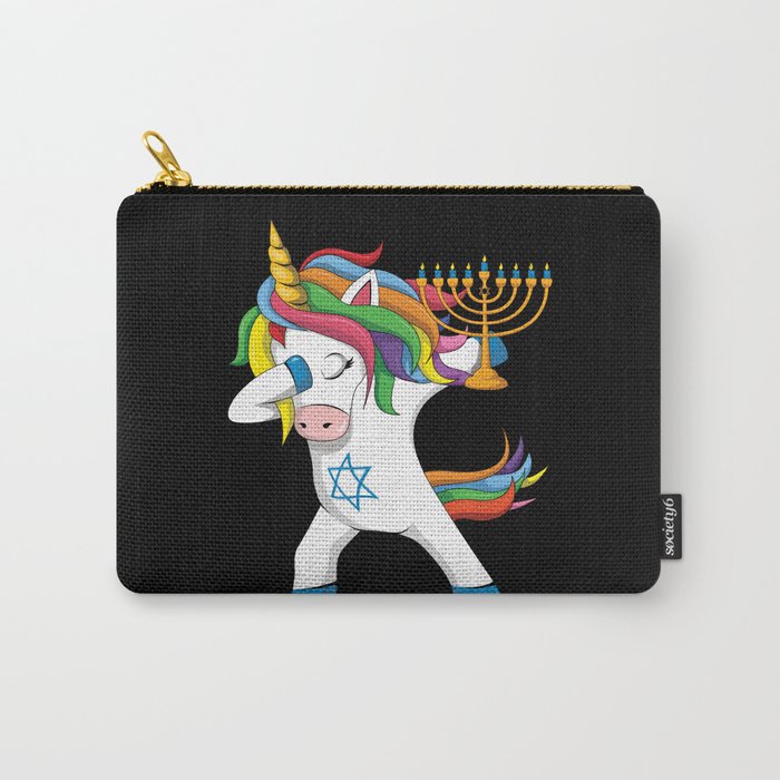 Cute Unicorn Jew Jewnicorn Menorah Happy Hanukkah Carry-All Pouch