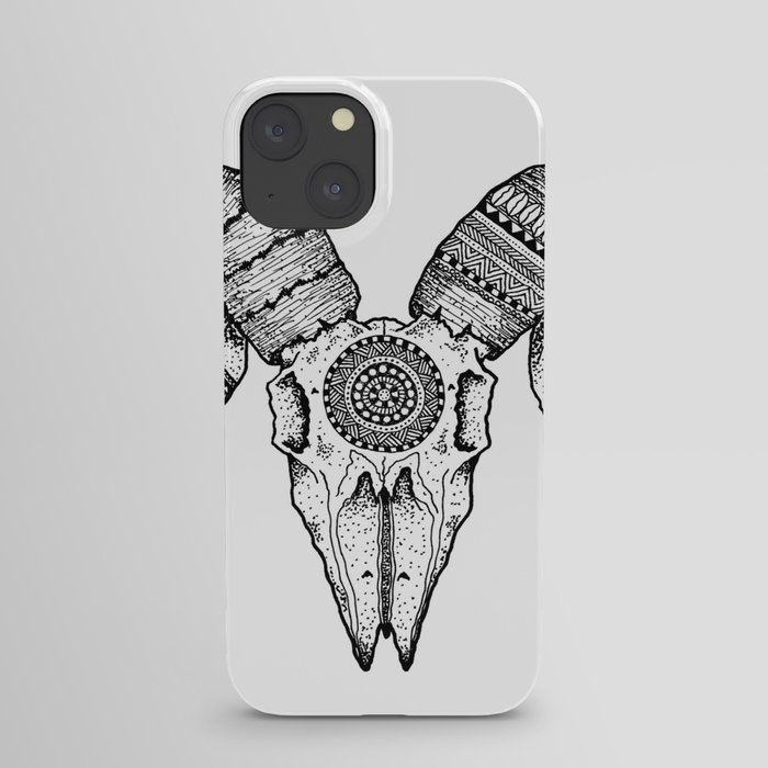 Ram Skull Mandala Print iPhone Case