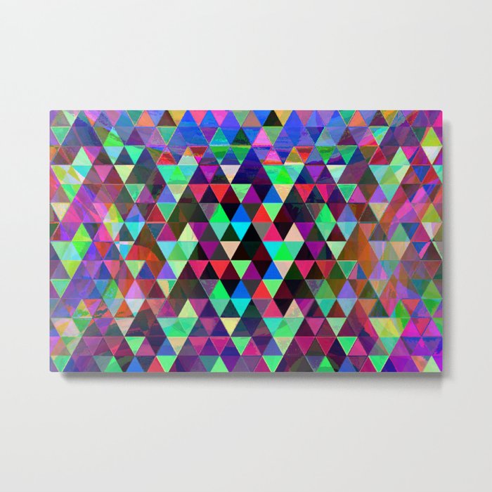 Neon triangles Metal Print