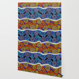Authentic Aboriginal Art - River Journey Wallpaper