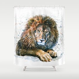 Lion watercolor Shower Curtain