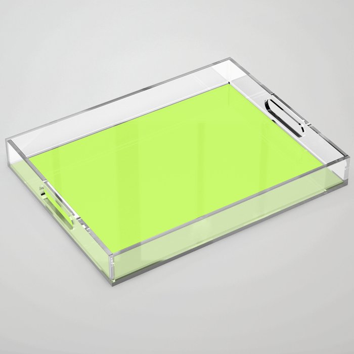 SPRING BUD SOLID COLOR. Bright green color plain pattern  Acrylic Tray