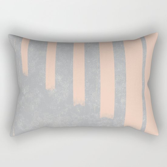 Blush stripes on concrete Rectangular Pillow