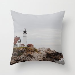 Maine lighthouse Throw Pillow