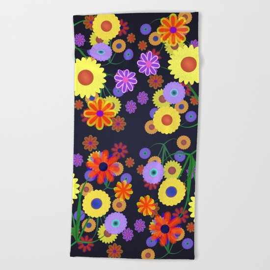Flower Power Beach Towel