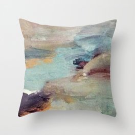 Gentle Beauty [5] - an elegant acrylic piece in deep purple, red, gold, and white Throw Pillow
